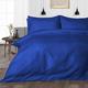 SGI 600 TC King Size Soft Sateen Weave 4PCS Duvet Covers Sets, Long Staple Egyptian Cotton Stripe Royal Blue Bedding Set- Fitted sheet, Duvet Cover with 2 Pillowcases, Easy Care