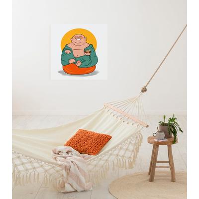 Leinwandbild KOMAR "Happy Buddy - Größe 60 x 60 cm", bunt (farbe bild(er): bunt), B:60cm, Papier, Holz, Bilder, Keilrahmenbild mi Echtholzrahmen Image