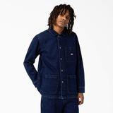 Dickies Men's Denim Chore Coat - Stonewashed Indigo Blue Size L (TCR09)