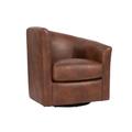 Barrel Chair - Red Barrel Studio® Beppie 28" Wide Swivel Barrel Chair w/ High Slope Arms Fabric in Brown | 32 H x 28 W x 30 D in | Wayfair