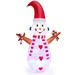 The Holiday Aisle® Christmas Snowman Decoration w/ Rotating Inflatable Polyester in Red/White | 96 H x 60 W x 36 D in | Wayfair