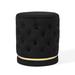 House of Hampton® 18.3" Tall Vanity Stool Wood/Upholstered/Velvet in Black | 18.3 H x 15.7 W x 15.7 D in | Wayfair 7ADBF12AB33645E19FFB1ECFAADB1BF0