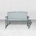 Winston Porter Heinzwerner Metal Bench in Gray/Green/Blue | 35 H x 51.75 W x 24.25 D in | Wayfair 1A1109879BD6453FA545AB27DDAEC909