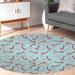 Blue 60 x 60 x 0.08 in Area Rug - CANDY CANE KISSES & RED Area Rug By The Holiday Aisle® Polyester | 60 H x 60 W x 0.08 D in | Wayfair