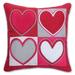 Pillow Perfect Indoor Heartfelt Hearts Red 17-inch Throw Pillow, 17 X 17 X 5