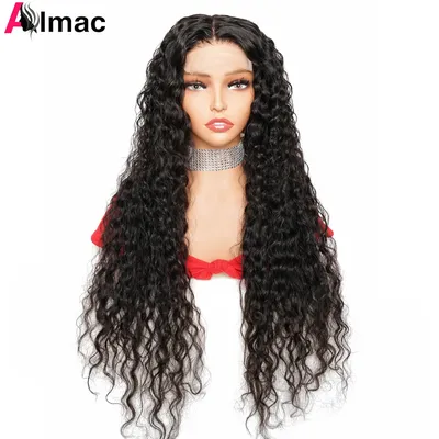 Perruque Lace Front Wig Remy naturelle ondulée cheveux indiens crus couleur naturelle 13x4 Lace
