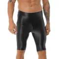 AqSwimsuit-Short de bain brillant pour homme taille haute ceinture élastique leggings