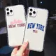 Coque de téléphone transparente en TPU souple pour iPhone ville américaine New York Los Angeles