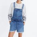 Madewell Pants & Jumpsuits | Madewell Women's S Denim Adirondack Short Distressed Overalls Medium Wash | Color: Blue | Size: S