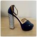 Kate Spade Shoes | Kate Spade Navy Suede & Silver Block Platform Heels Sz 6 1/2 Nwt Retail $268 | Color: Blue/Silver | Size: 6.5