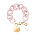 ICE Jewellery - Chain Bracelet - Pearl nude - Kettenarmband mit XL-Maschen für Frauen, geschlossen mit einer goldenen Medaille (020996)