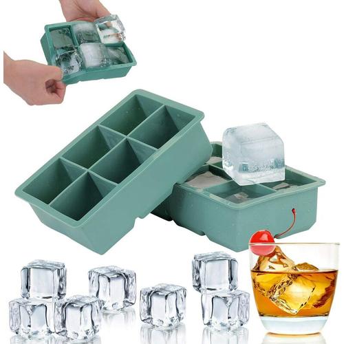 Bearsu - xxl Silikon-Eiswürfelform, Set mit 2 Silikon-Eiswürfelformen, Eiswürfelform für Whisky,