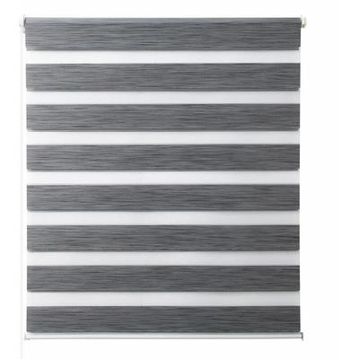 Premium Day and Night Zebra/Vision Window Roller blinds Marble Grey 85x150 cm - Grey - Woltu