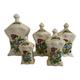 Set of 5 vintage Flemish porcelain kitchen storage caddies vintage canister set vintage kitchen pantry set