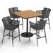 Travira 5-Piece 36" Square Bar Table and Nette Bar Chairs Set