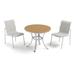 Travira 3-Piece 36" Cafe Bistro Table and Orso Side Chairs Set - Natural Tekwood Top - Fog Sling