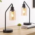 17 Stories Alaisa 3-Way Dimmable, Touch Desk Lamp w/ USB, 2 Bulbs Included Set of 2 Glass/Metal in Black/Brown | 15.9 H x 8.7 W x 5.5 D in | Wayfair