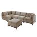 Black/Brown Reclining Sectional - F&L Homes Studio Danhiccy 134" Wide Chenille Reversible Modular Sofa & Chaise w/ Ottoman Chenille | Wayfair