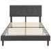 BIKA HOME Tufted Solid Wood & Platform Bed Upholstered/Linen in Brown/Gray | 47.44 H x 62.6 W x 82.68 D in | Wayfair BU1001G-Q