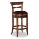 Woodbridge Furniture Muirfield Swivel Bar & Counter Stool Wood/Leather/Genuine Leather in Gray | 37 H x 21 W x 23 D in | Wayfair 7059-10