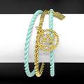 Coach Jewelry | Coach Bangle Bracelet Set Gold Tone Blue Enamel | Color: Blue/Gold | Size: Os