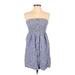 Garage Casual Dress - A-Line: Blue Print Dresses - Women's Size 2X-Small