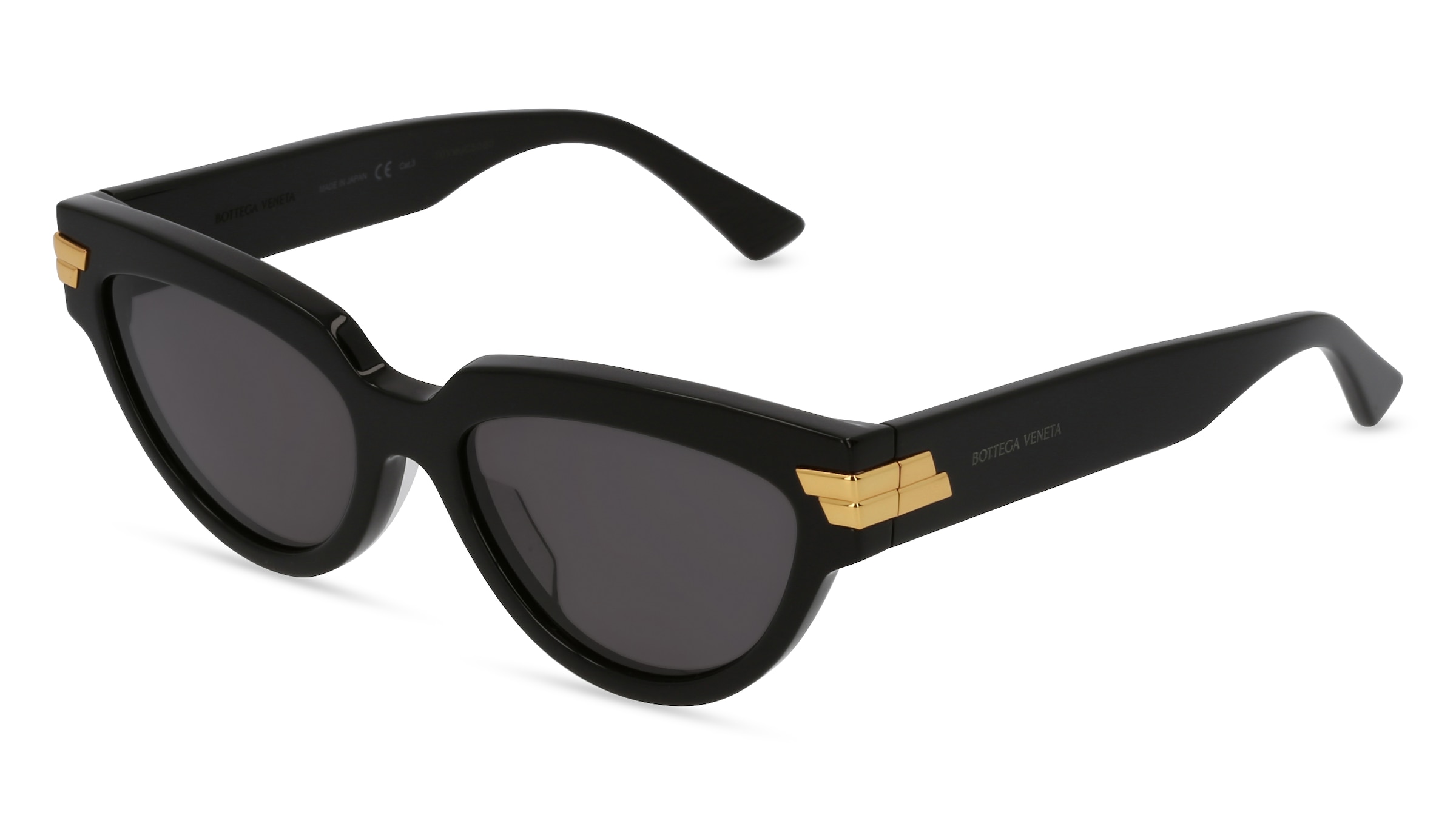 Bottega Veneta BV1035S Unisex-Sonnenbrille Vollrand Cat Eye Acetat-Gestell, schwarz