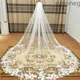 Real Photo 3m.4m.5m One Layer Wedding Veil With Comb White Lace Edge Bridal Veils Ivory Appliqued