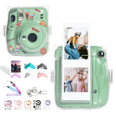 Mallette de rangement transparente pour Instax Mini11 sac photo étui en cristal autocollant de