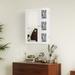 Wooden Wall Mounted Jewelry Armoire Cabinet with Photo Frame White - N/A