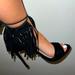 Zara Shoes | Fringe Black Zara Heels | Color: Black | Size: 7.5