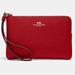Coach Bags | Coach Corner Zip Wristlet Wallet In Red / Gold 58032 - New With Tags | Color: Gold/Red | Size: Os