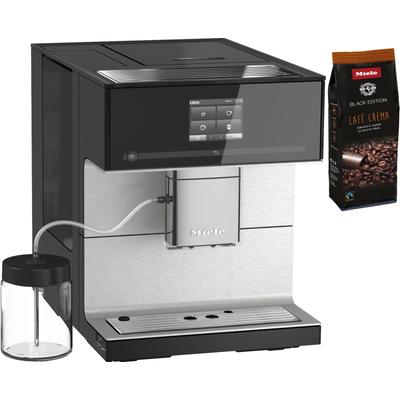 MIELE Kaffeevollautomat "CM7350 CoffeePassion, inkl. Milchgefäß, Kaffeekannenfunktion", schwarz (obsidianschwarz), B:31,