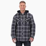 Dickies Men's Flannel Hooded Shirt Jacket - Black/charcoal Plaid Size L (TJ201)
