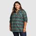 Eddie Bauer Plus Size Women's EB Hemplify Flannel Shirt - Mineral Green - Size 3X