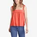 Eddie Bauer Women's Gate Check Embroidered Square-Neck Tank Top - Ink Red - Size M