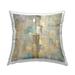 Stupell Tan Blue Abstract Blocked Brush Stroke Pattern Printed Throw Pillow by Justin Turner