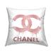 Stupell Pink Fashion Brand Designer Glam Logo Printed Throw Pillow by Madeline Blake