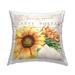 Stupell Vintage French Words Sunflower Floral Calligraphy Printed Throw Pillow by Kim Allen