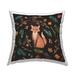 Stupell Fall Botanical Leaves Red Fox Nature Printed Throw Pillow by Ziwei Li