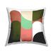 Stupell Retro Pink Green Geometric Curved Shapes Printed Throw Pillow by Daphne Polselli