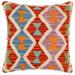 Boho Chic Sherlene Turkish Hand-Woven Kilim Pillow - 18'' x 18''