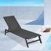 Chaise Lounge Chair Aluminum Adjustable Five-Position and Full Flat Outdoor Recliner All Weather for Patio Beach Yard Pool