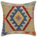 Rustic Penningt Turkish Hand-Woven Kilim Pillow - 18'' x 18''