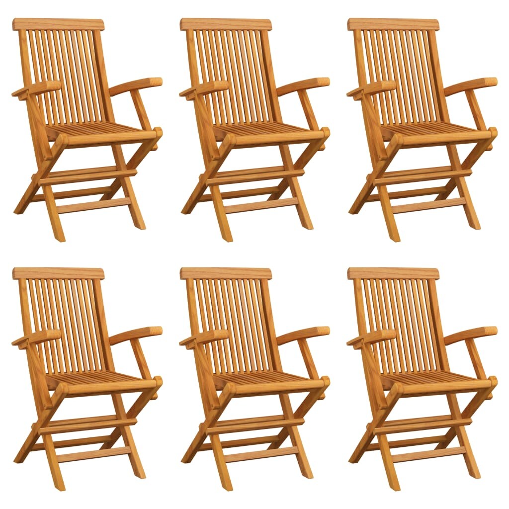 vidaXL Klappbare Gartenstühle 6 Stk. Massivholz Teak Image