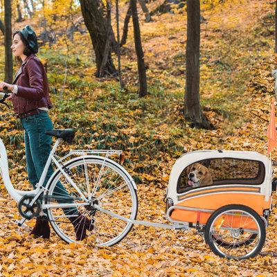 Sepnine Aobei 3-in-1 Dog Bicycle Trailer, Dog Stroller, & Dog Jogging Stroller | 39.8 H x 43.3 W x 16.9 D in | Wayfair 20303-ORANGE