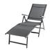Ebern Designs PVC-Coated Polyester Outdoor Folding Single Chaise Metal in Black | 37.6 H x 20 W x 40.6 D in | Wayfair