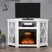 Winston Porter Gora TV Stand for TVs up to 65" w/ Electric Fireplace Included Wood in Brown | 35.8 H x 56.3 W x 34.6 D in | Wayfair