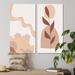 George Oliver Vintage Organic Shapes in Retro Colors V - 2 Piece Print Set Canvas in Brown | 20 H x 24 W x 1 D in | Wayfair