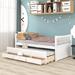 Winston Porter Ikraan Full size Daybed w/ Twin size Trundle & Drawers Wood in Brown | 31.4 H x 56.9 W x 79.5 D in | Wayfair